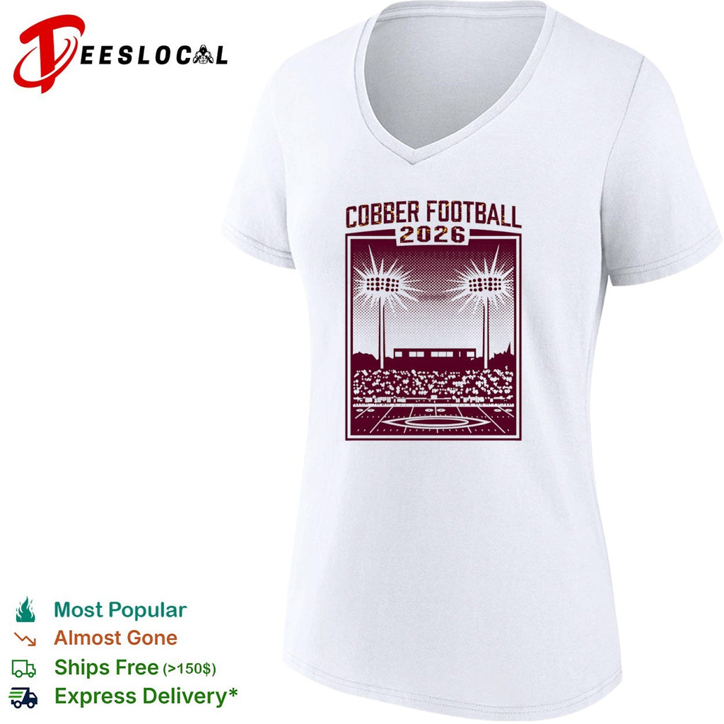 Cobber Football 2026 stadium lights game day crowd shirt