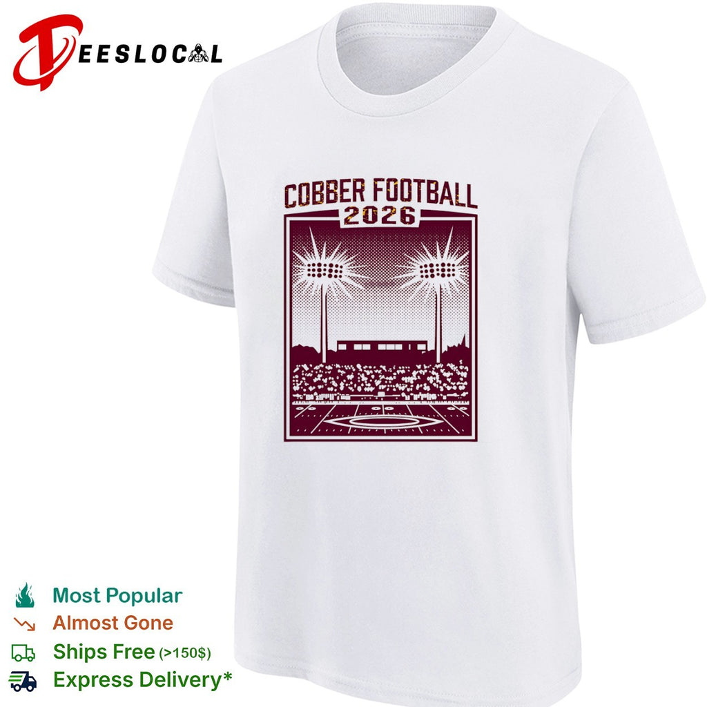 Cobber Football 2026 stadium lights game day crowd shirt