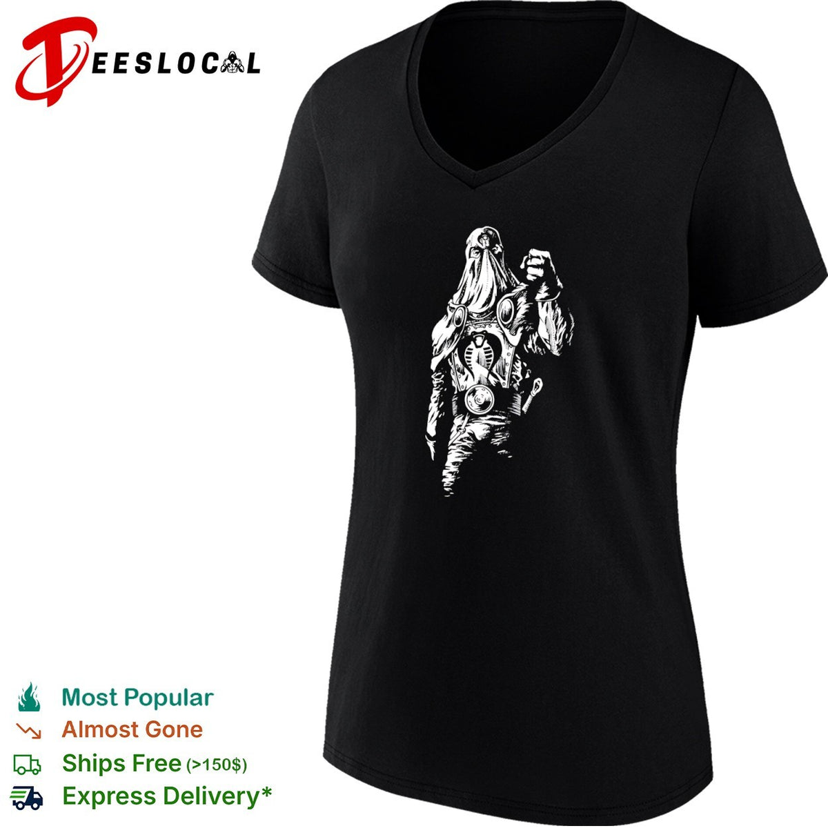 Cobra Commander G I Joe Retro High Contrast Hooded Leader Action Figure Fan shirt