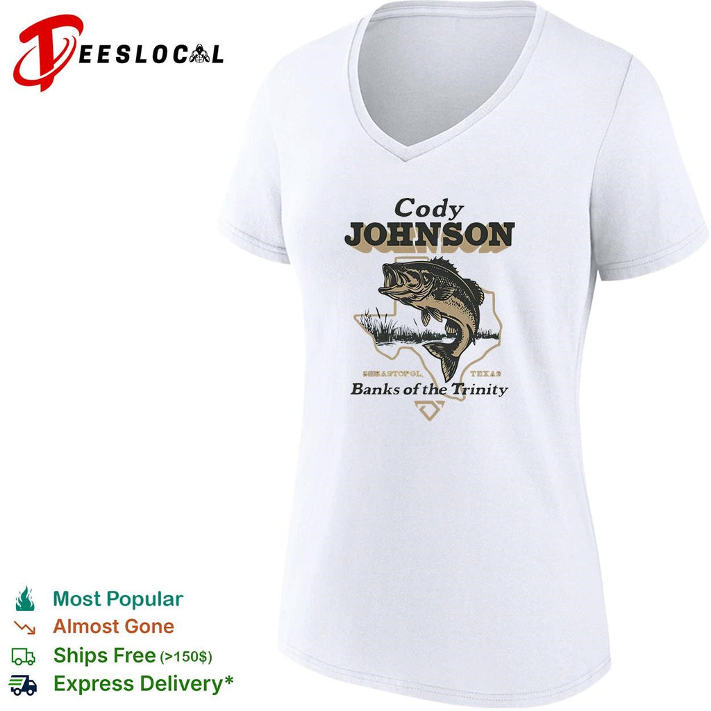 Cody Johnson bass fishing Texas banks of the Trinity vintage badge shirt