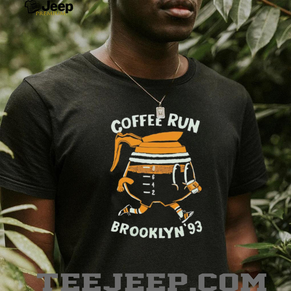 Coffee Run Brooklyn ’93 Retro Cartoon Caffeine T Shirt