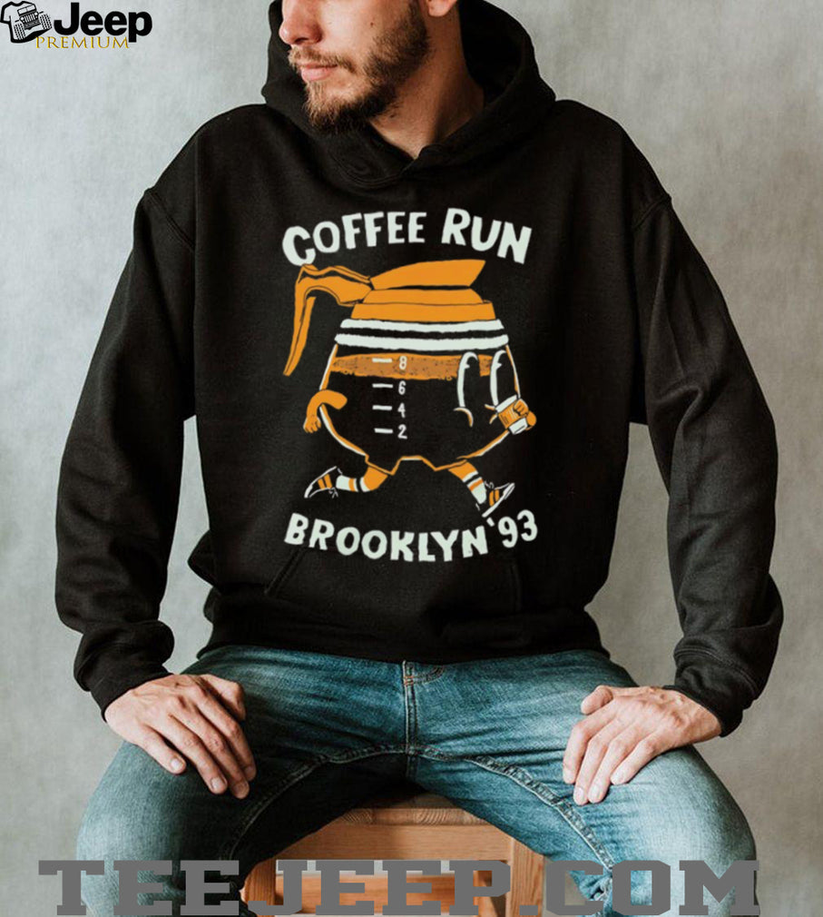 Coffee Run Brooklyn ’93 Retro Cartoon Caffeine T Shirt