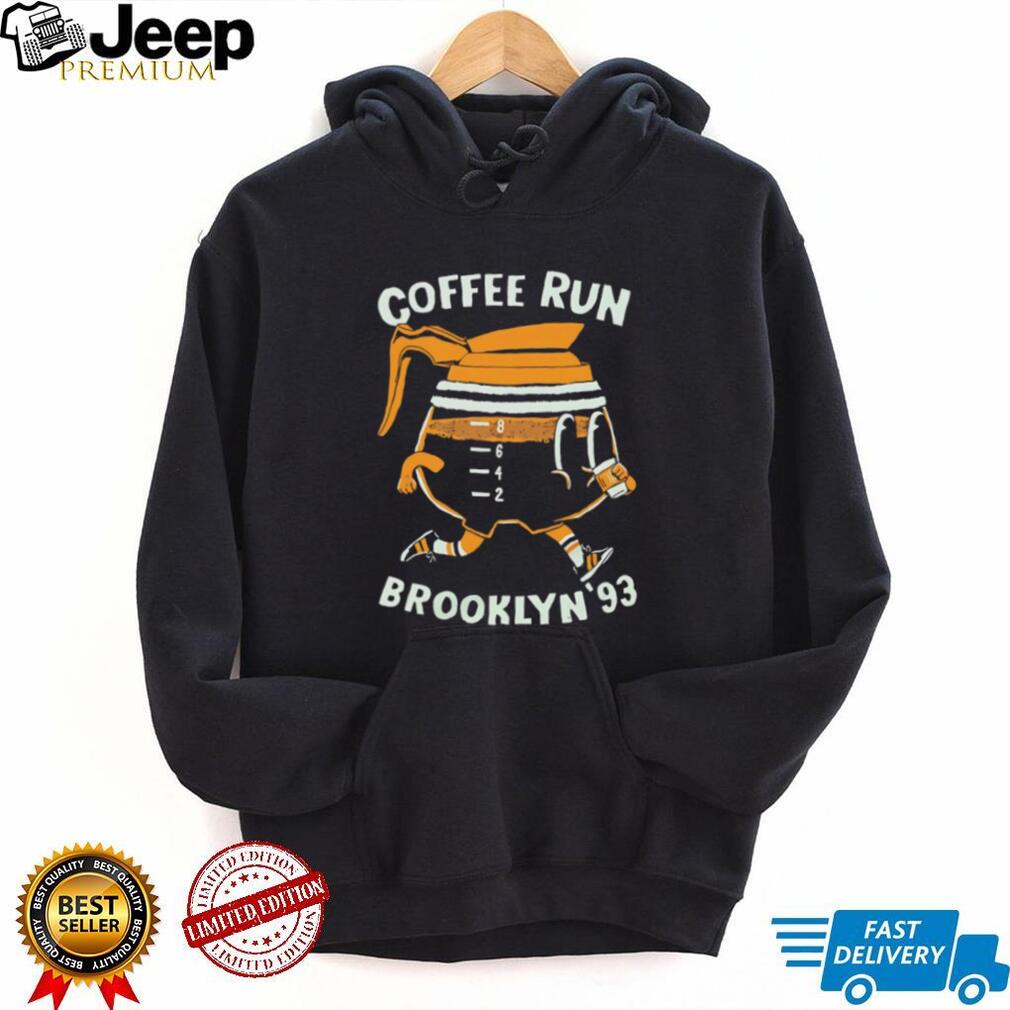 Coffee Run Brooklyn ’93 Retro Cartoon Caffeine T Shirt