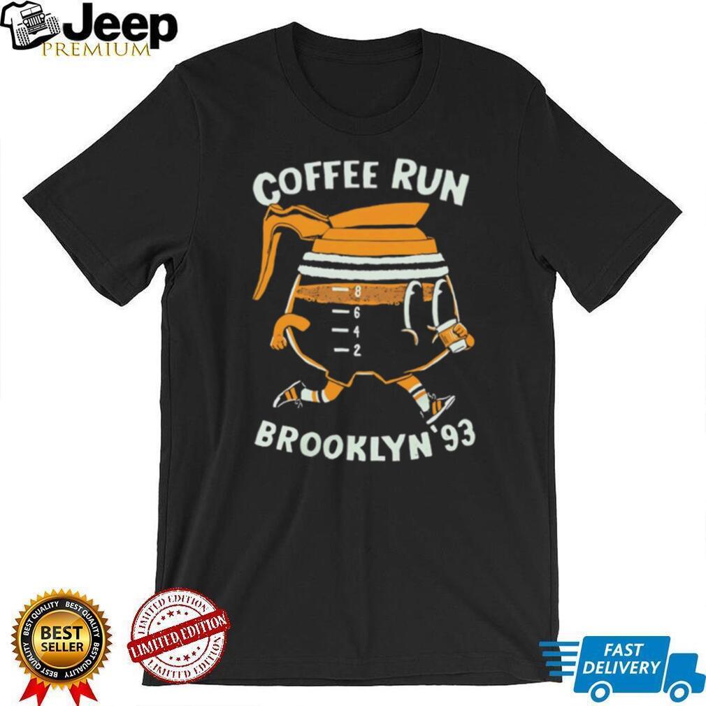 Coffee Run Brooklyn ’93 Retro Cartoon Caffeine T Shirt
