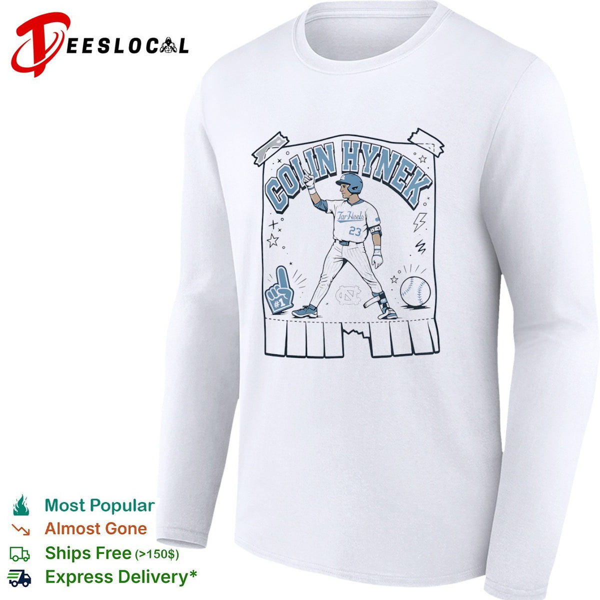 Colin Hynek 1 North Carolina Tar Heels Baseball Shirt