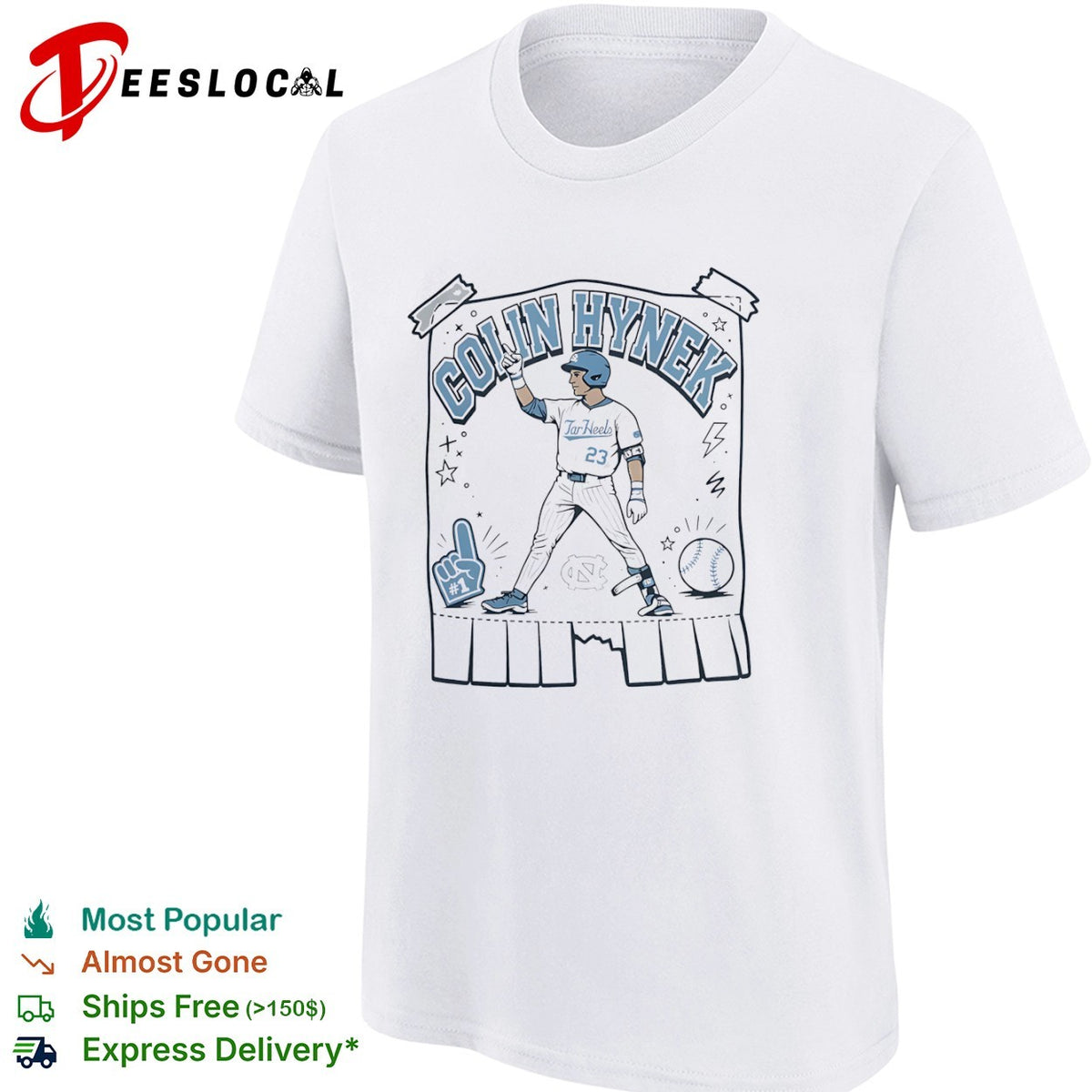 Colin Hynek 1 North Carolina Tar Heels Baseball Shirt