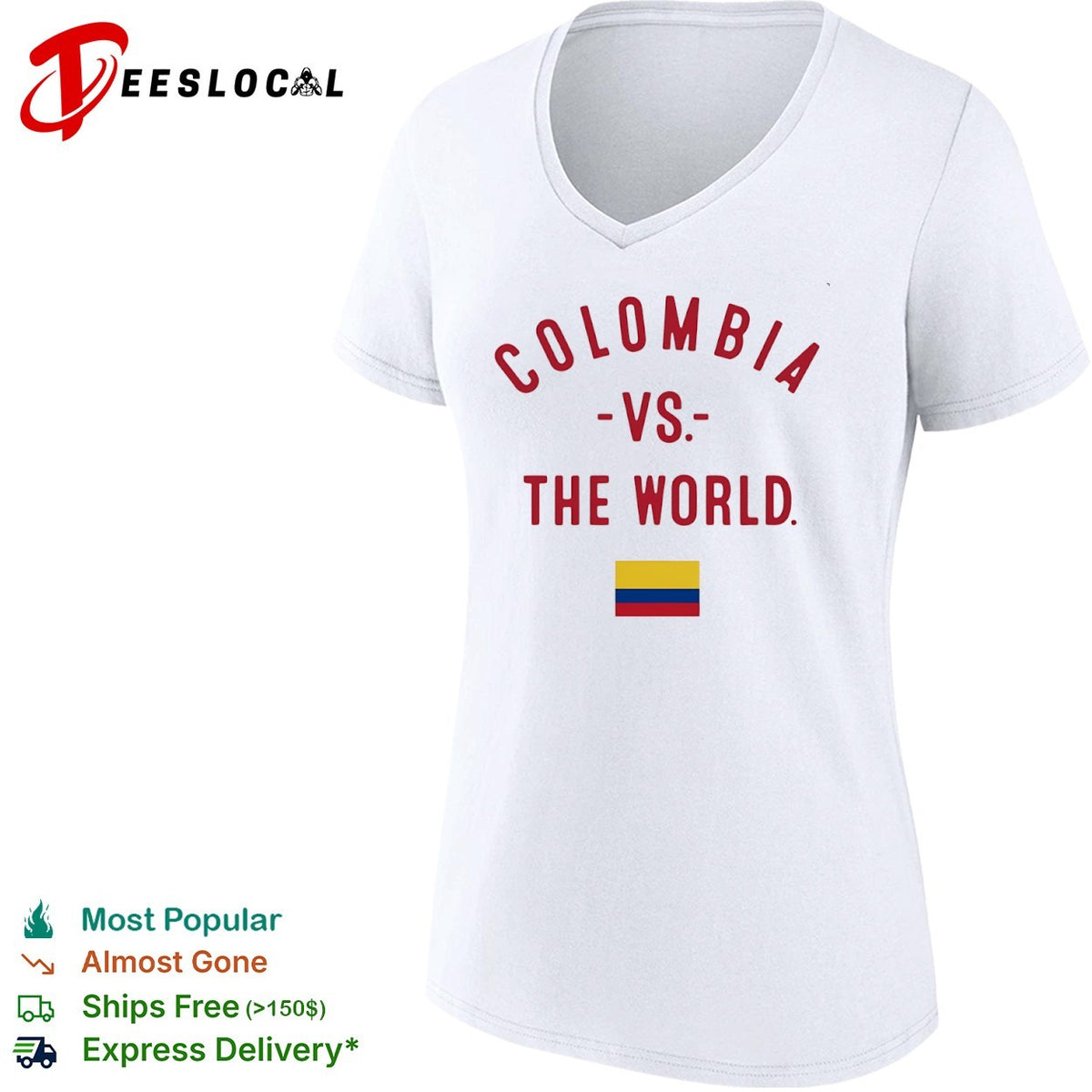 Colombia vs the world flag shirt