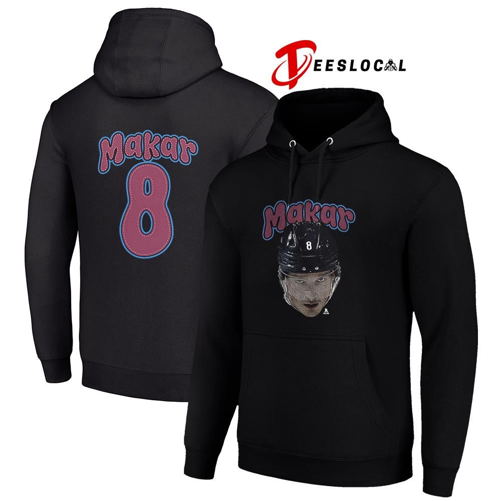 Colorado Avalanche Cale Makar portrait name and number shirt