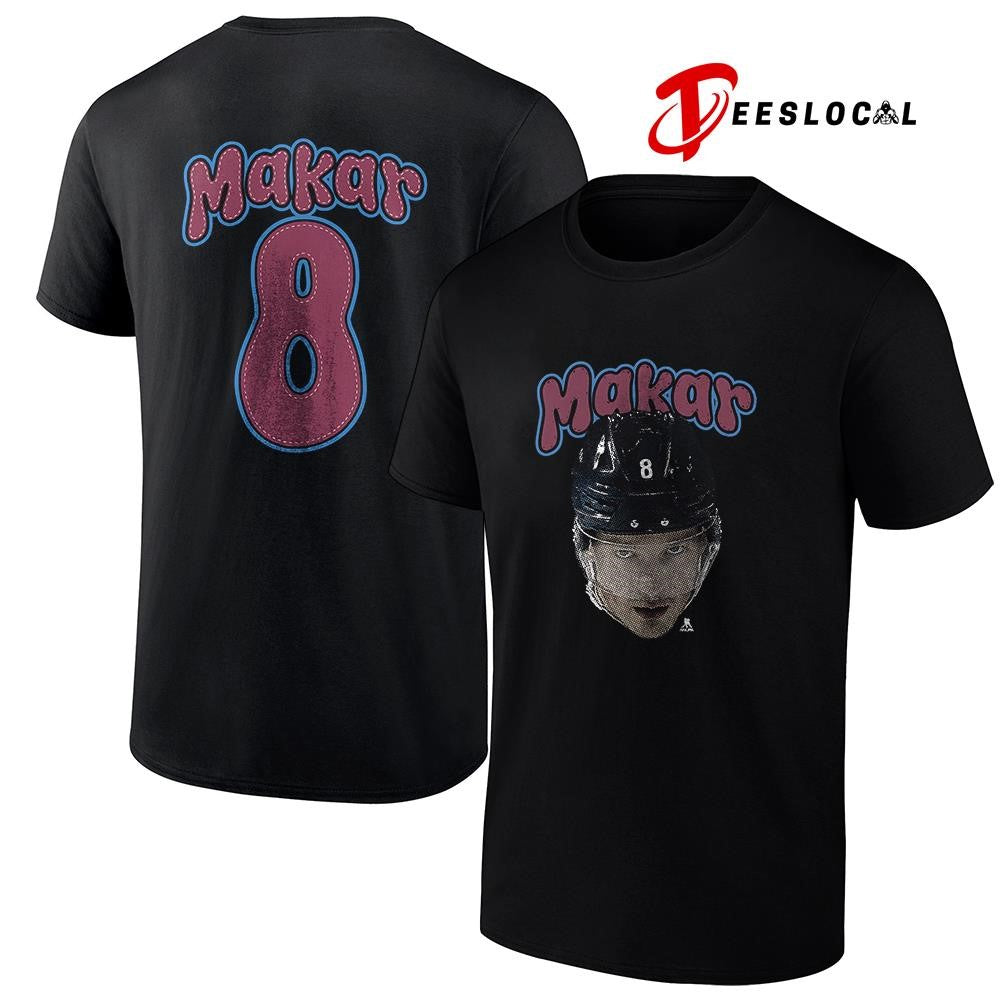 Colorado Avalanche Cale Makar portrait name and number shirt
