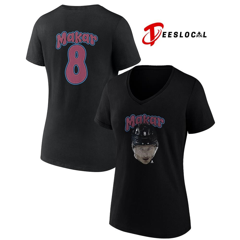 Colorado Avalanche Cale Makar portrait name and number shirt