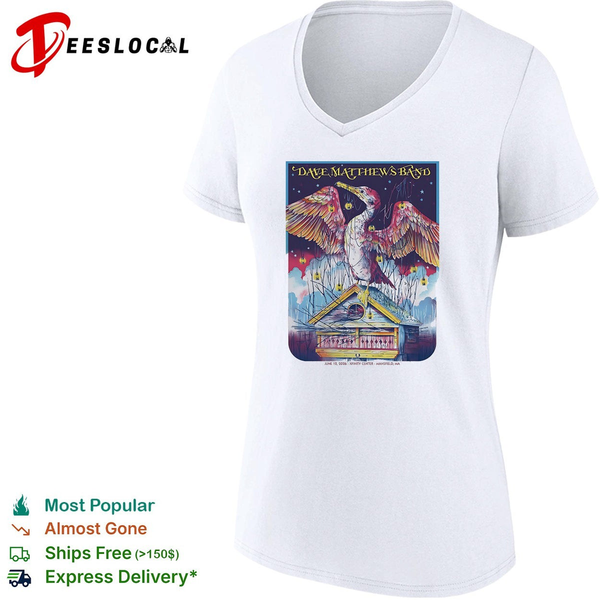 Colorful celestial eagle concert framed poster art shirt