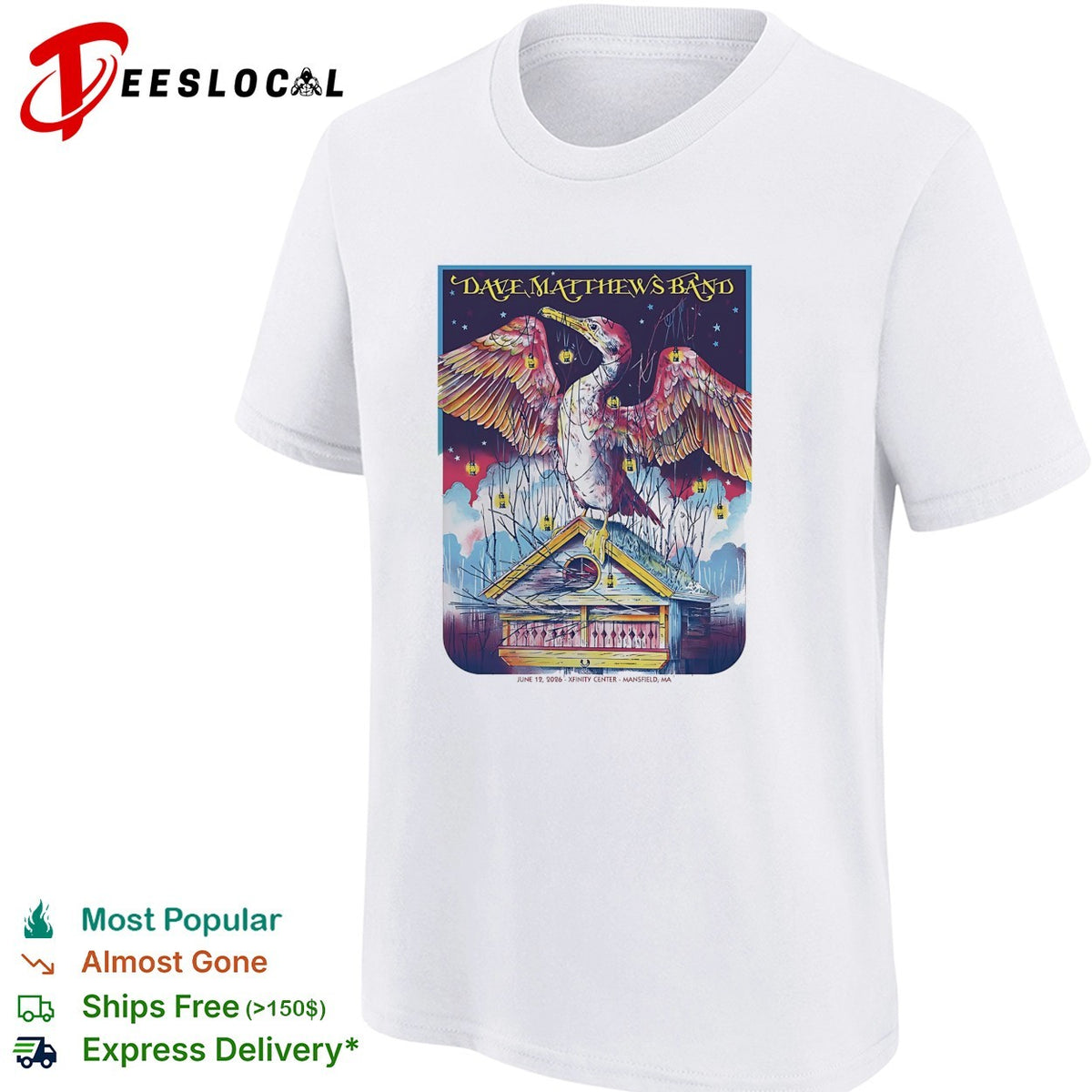 Colorful celestial eagle concert framed poster art shirt
