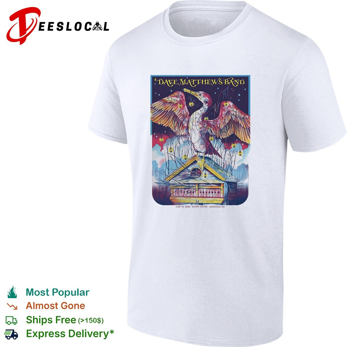 Colorful celestial eagle concert framed poster art shirt