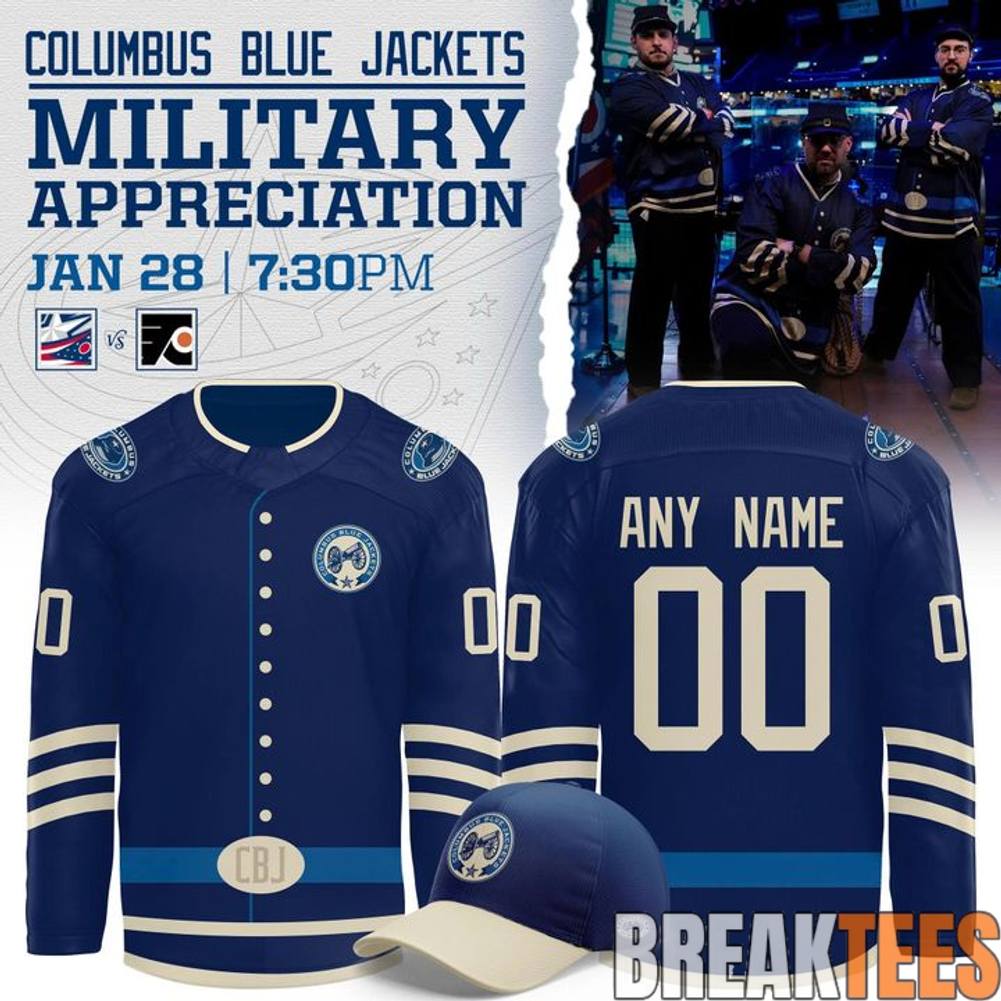 Columbus Blue Jackets 2026 Military Appreciation Night Custom Hockey Jersey
