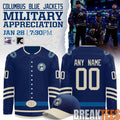 Columbus Blue Jackets 2026 Military Appreciation Night Custom Hockey Jersey