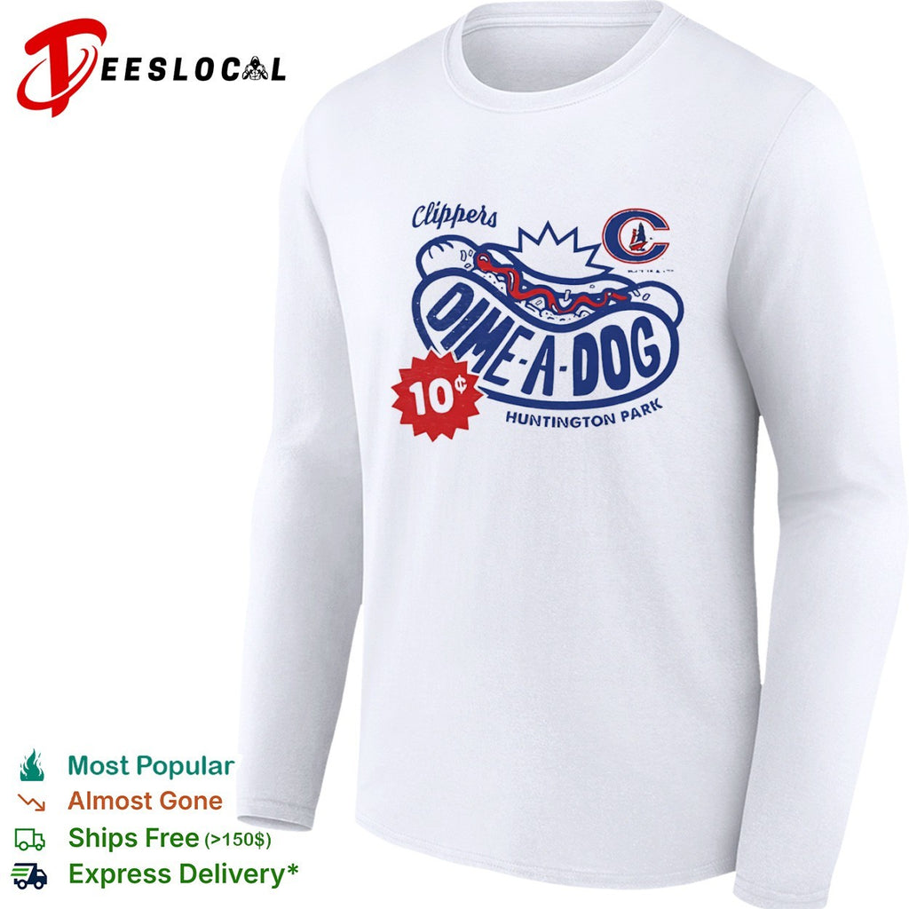 Columbus Clippers dime a dog Huntington Park hot dog 10 cents shirt