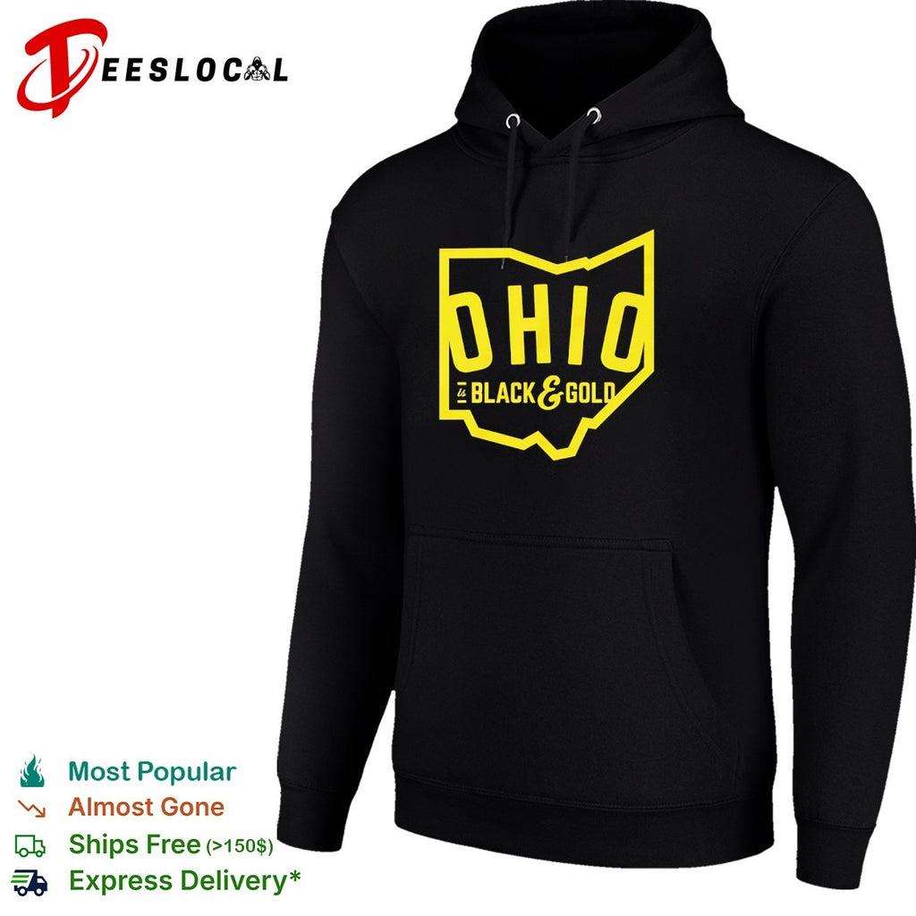 Columbus Crew state map Ohio is black and gold shirt