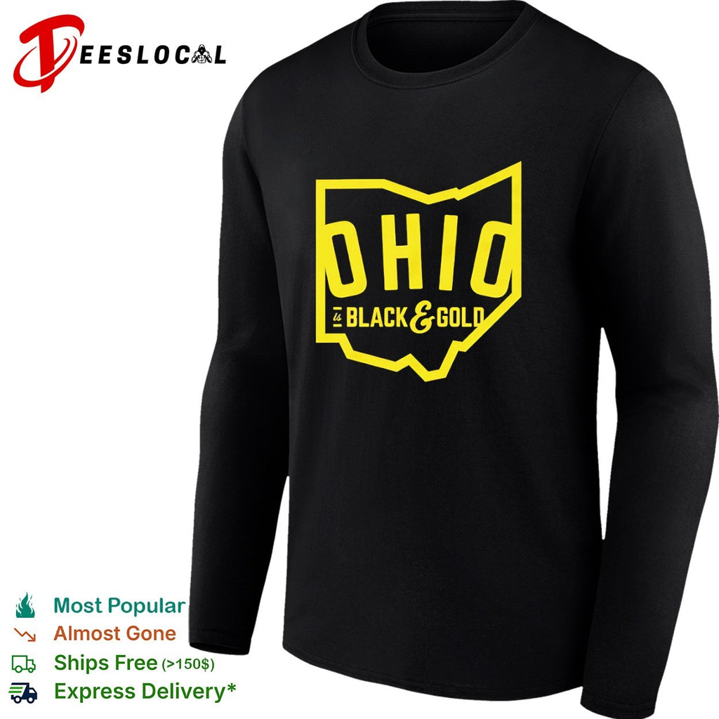 Columbus Crew state map Ohio is black and gold shirt