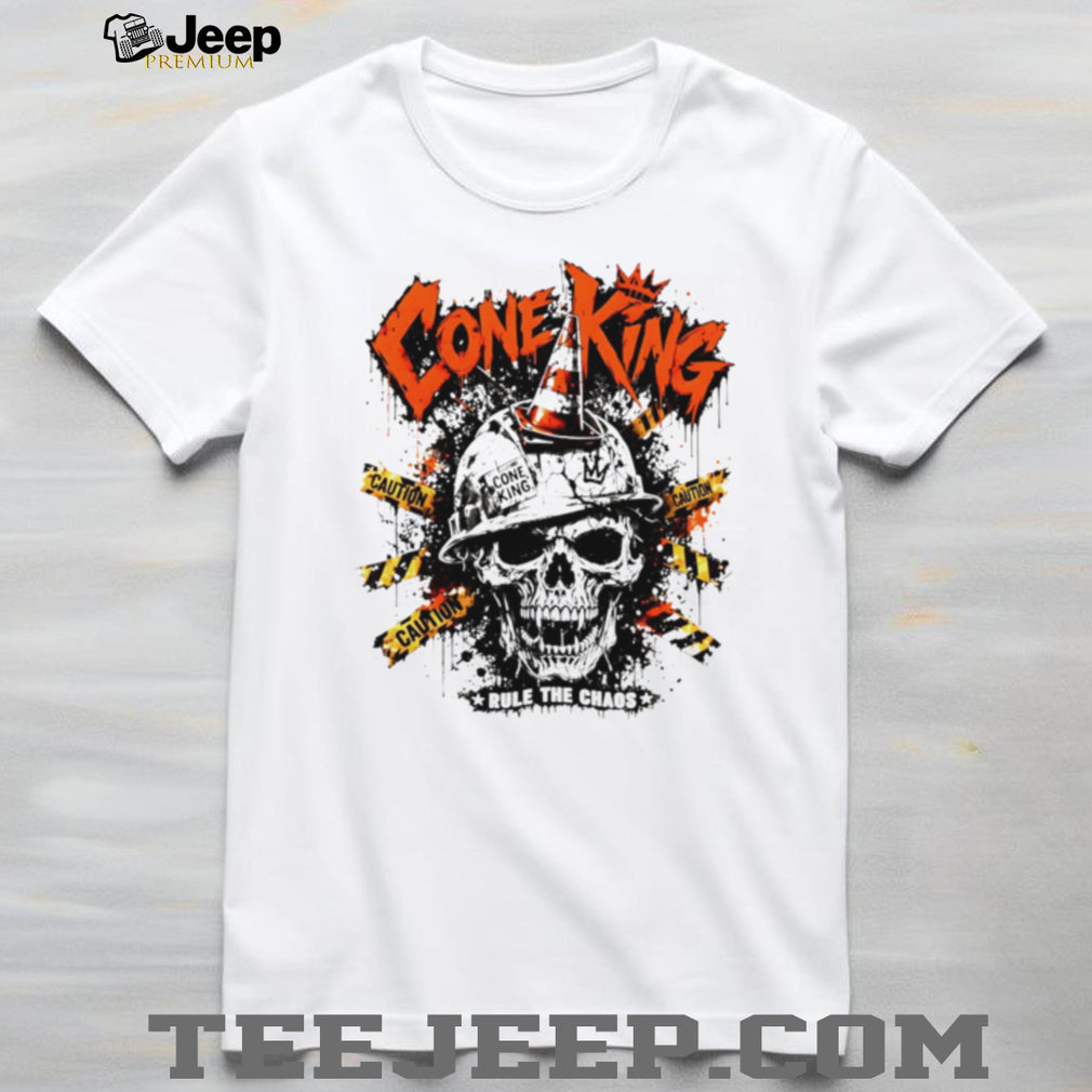 Cone King Rule The Chaos Construction Skull Graphic T Shirt