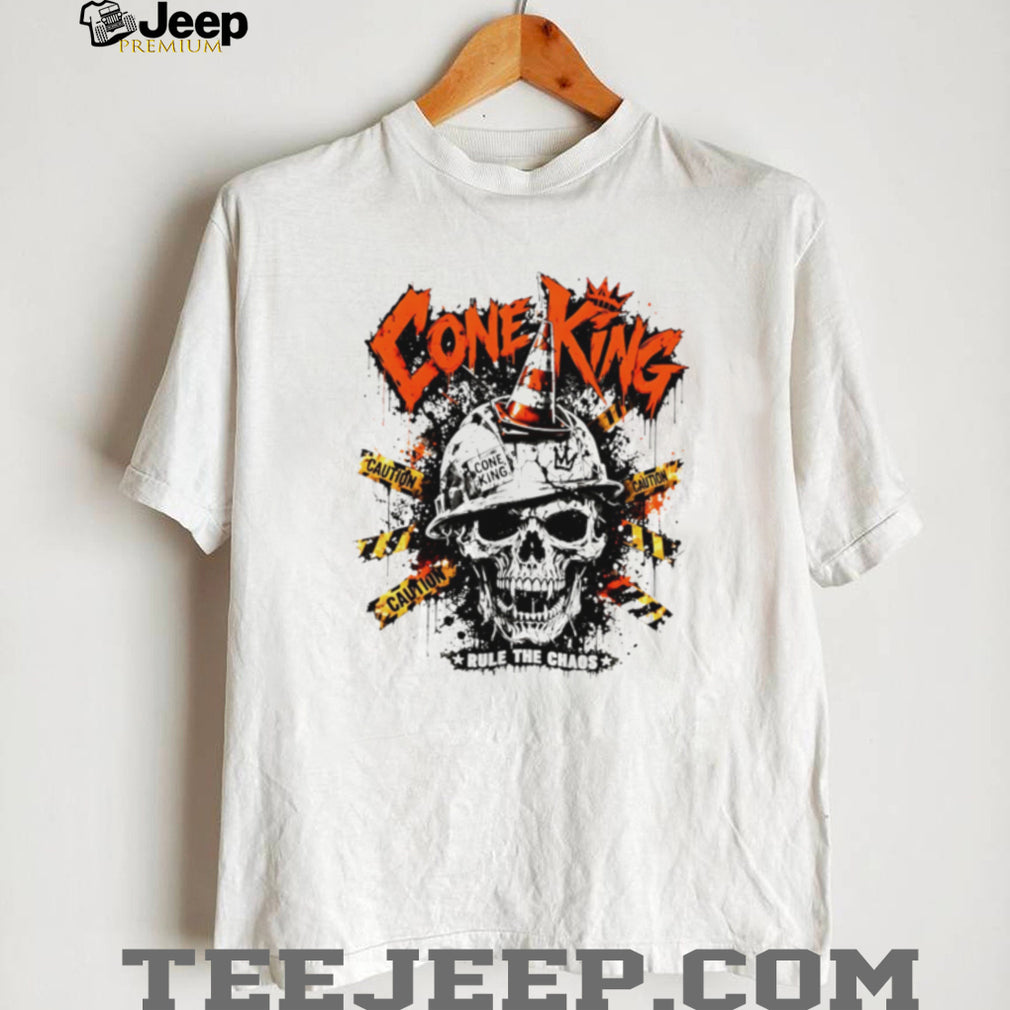 Cone King Rule The Chaos Construction Skull Graphic T Shirt