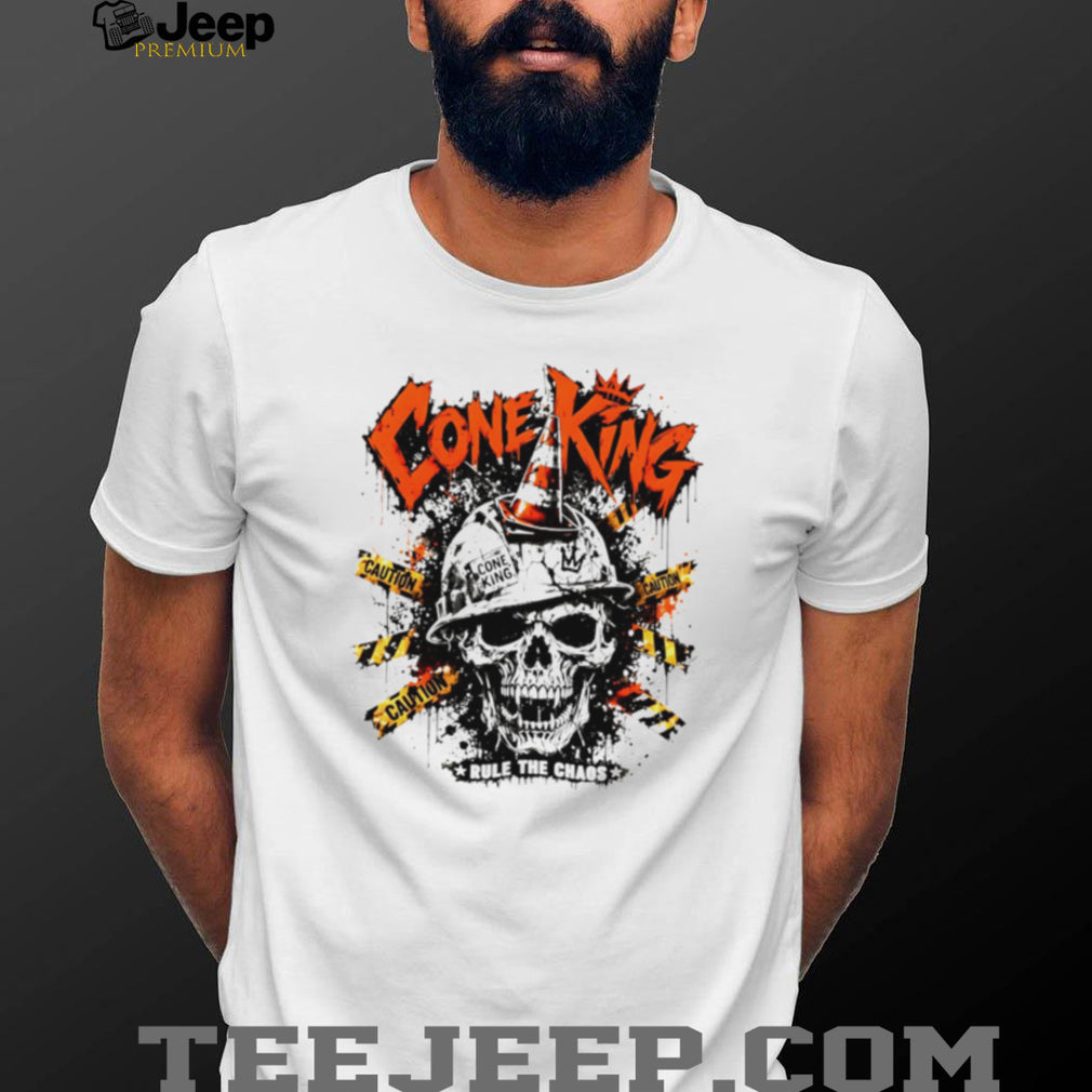 Cone King Rule The Chaos Construction Skull Graphic T Shirt