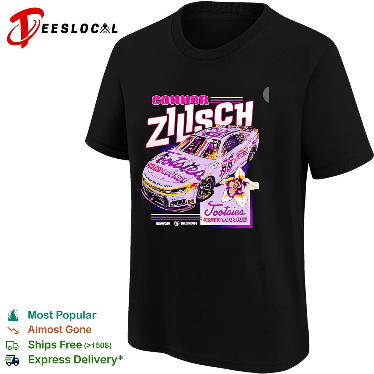 Connor Zilisch 68 Tootsies Orchid Lounge Trackhouse NASCAR graphic shirt
