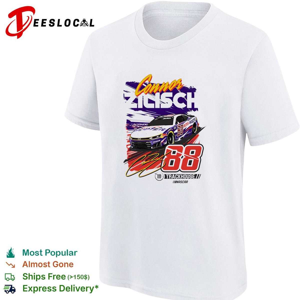 Connor Zilisch 88 Trackhouse NASCAR retro graphic shirt
