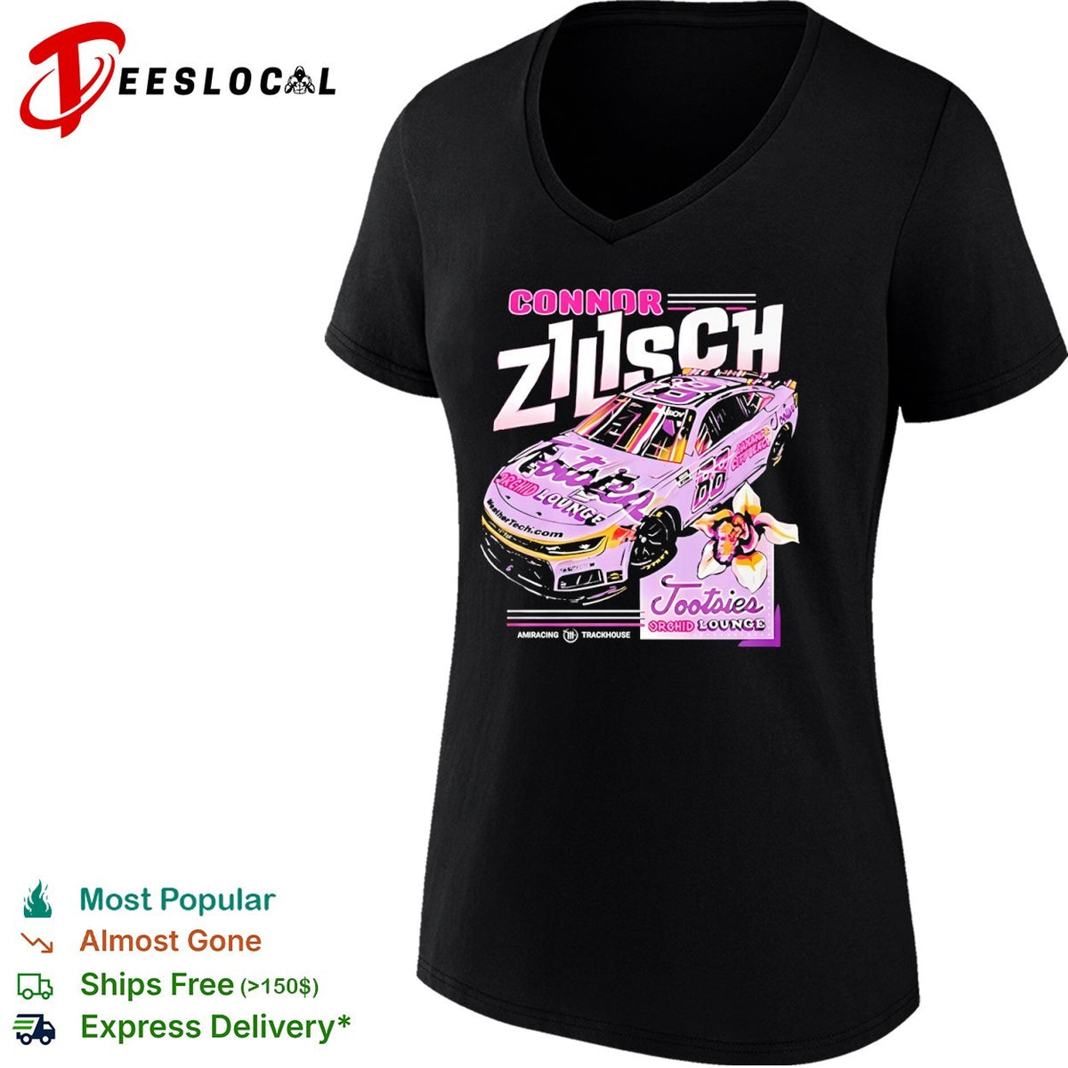 Connor Zilisch Trackhouse Racing Tootsies Orchid Lounge Nascar 88 Racing shirt