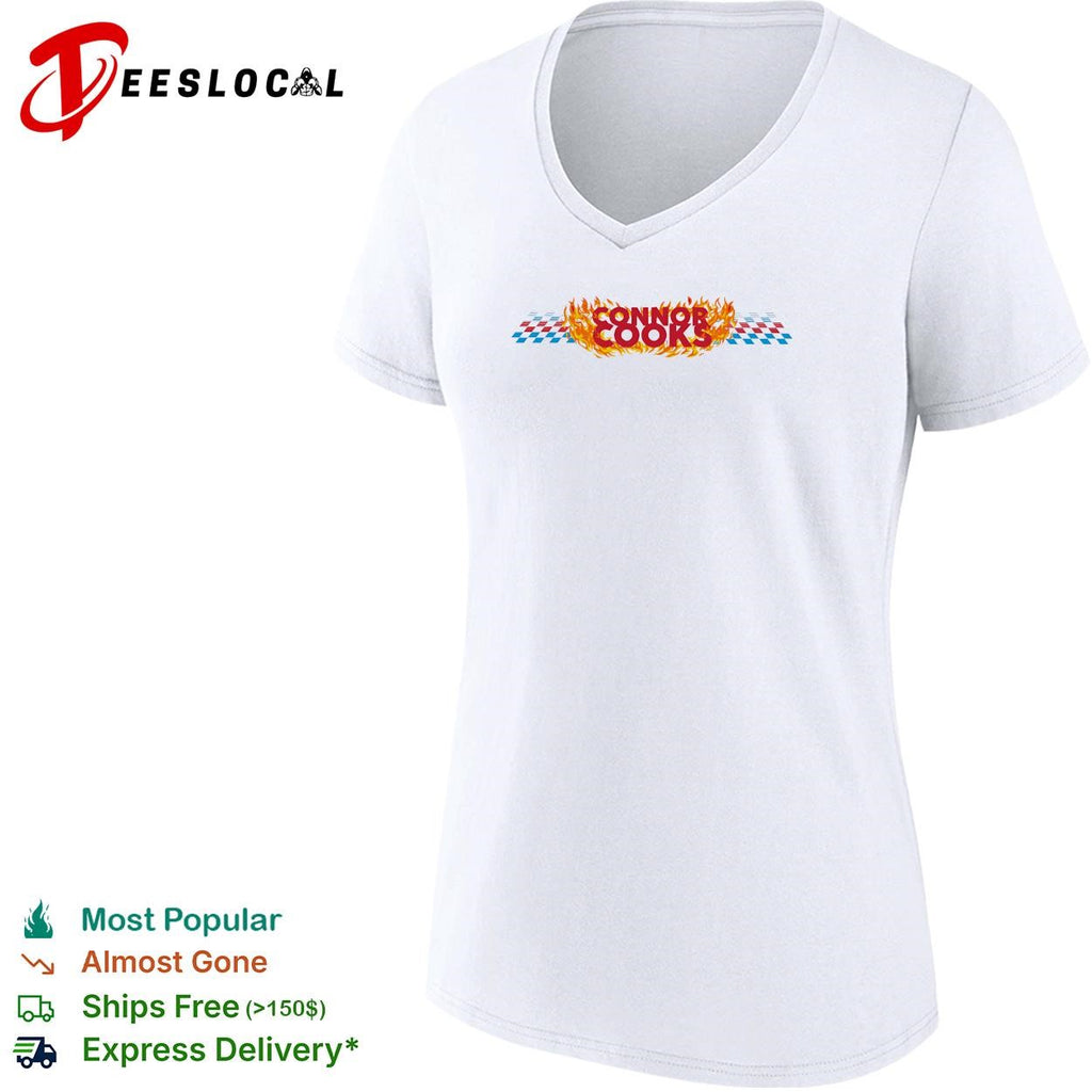Connor Zilisch cooks flames checkered NASCAR graphic shirt