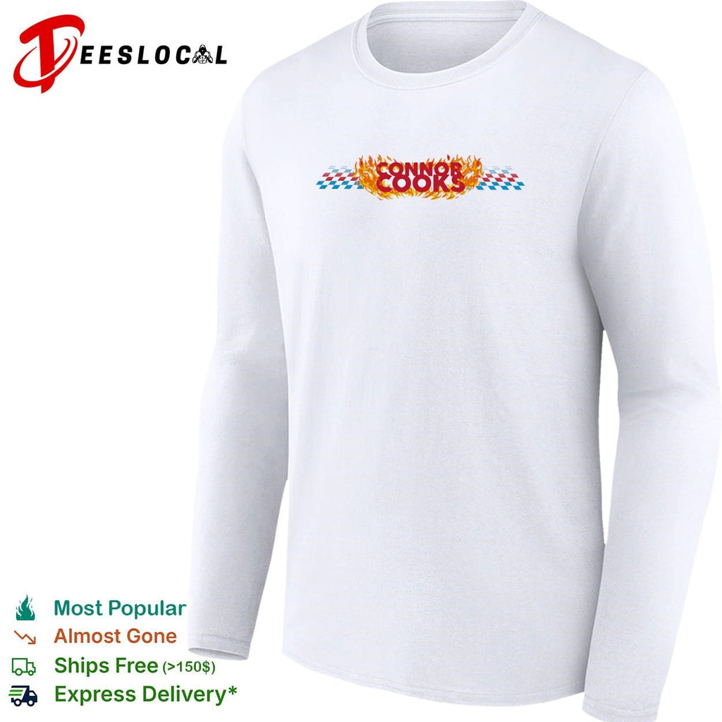 Connor Zilisch cooks flames checkered NASCAR graphic shirt