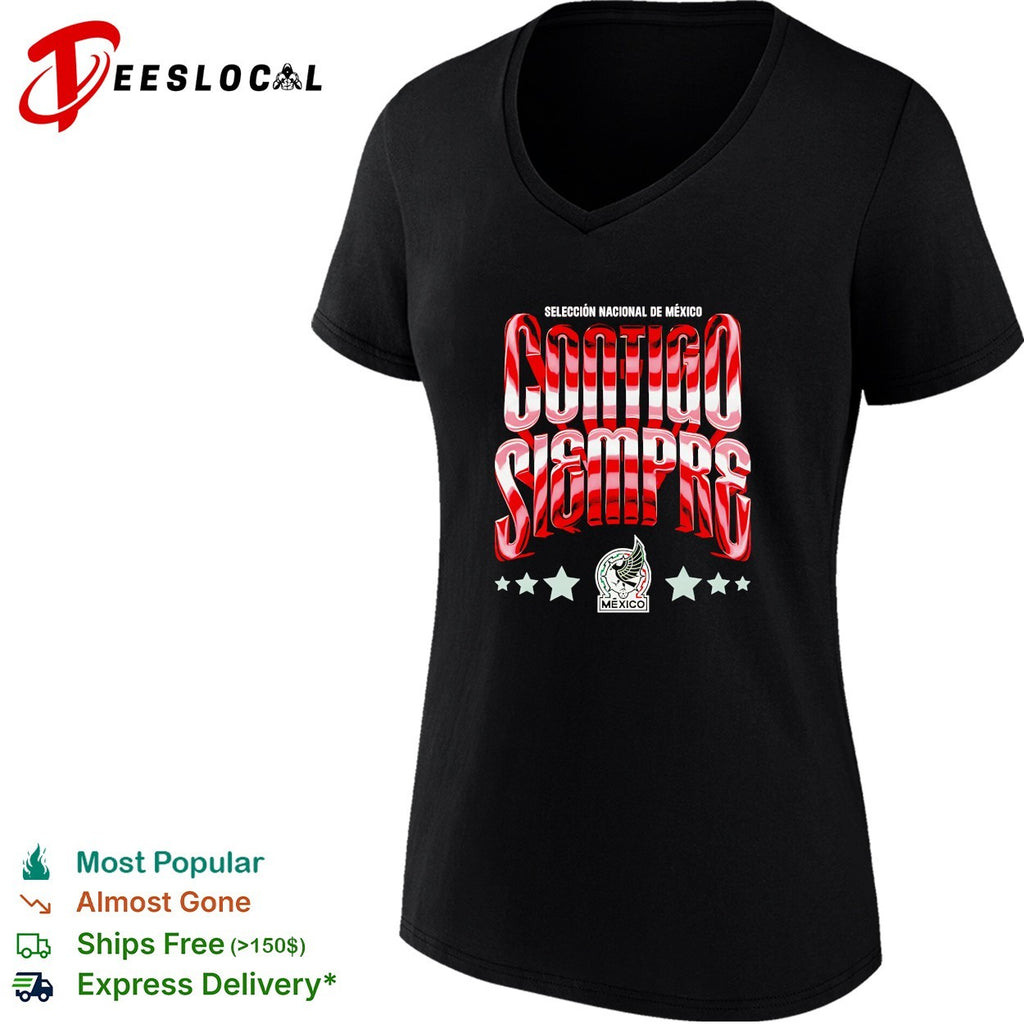 Contigo siempre Mexico Seleccion Nacional chrome red shirt
