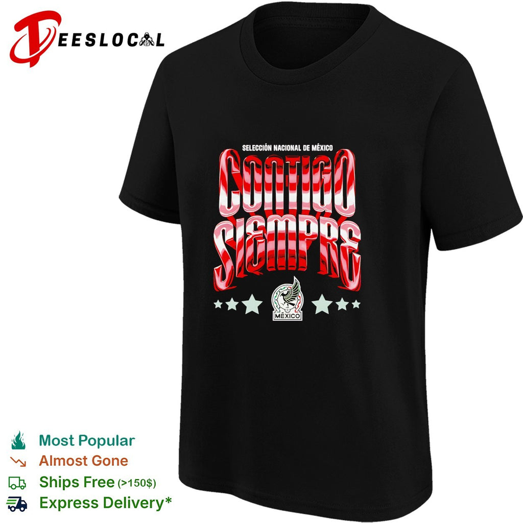 Contigo siempre Mexico Seleccion Nacional chrome red shirt