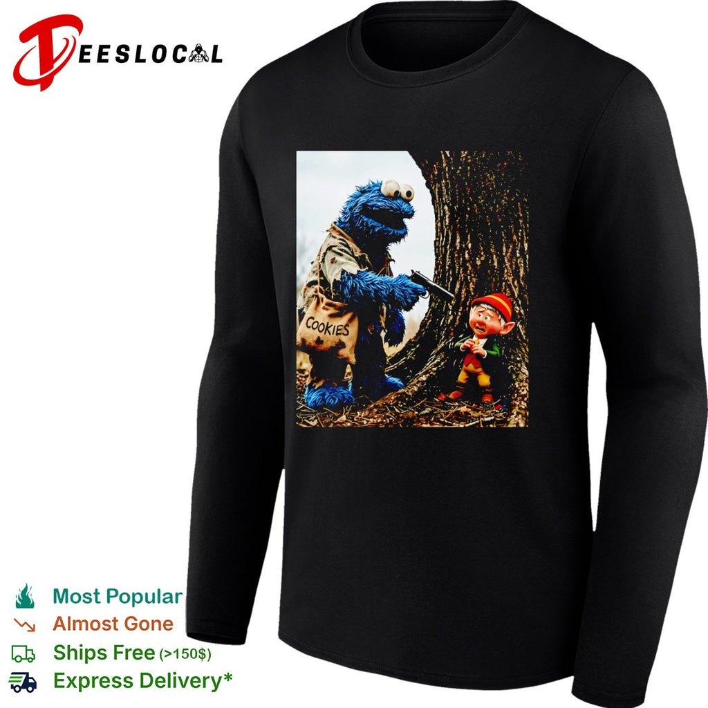 Cookie Monster and Elf on the Shelf Cookies Parody shirt