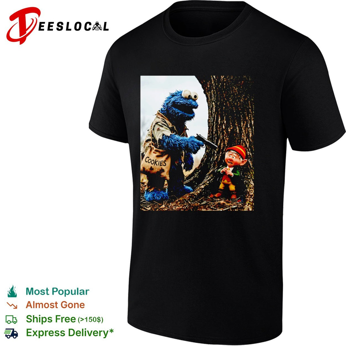 Cookie Monster and Elf on the Shelf Cookies Parody shirt