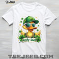 Cool Lucky Duck Wearing Sunglasses and Gold Chain St. Patrick’s Day T Shirt
