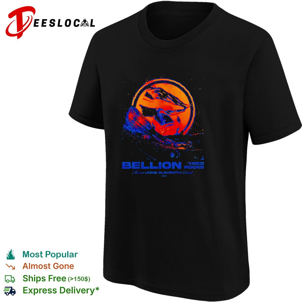 Cosmic glowing orb Red Rocks amphitheater June 11 concert blue orange art shirt
