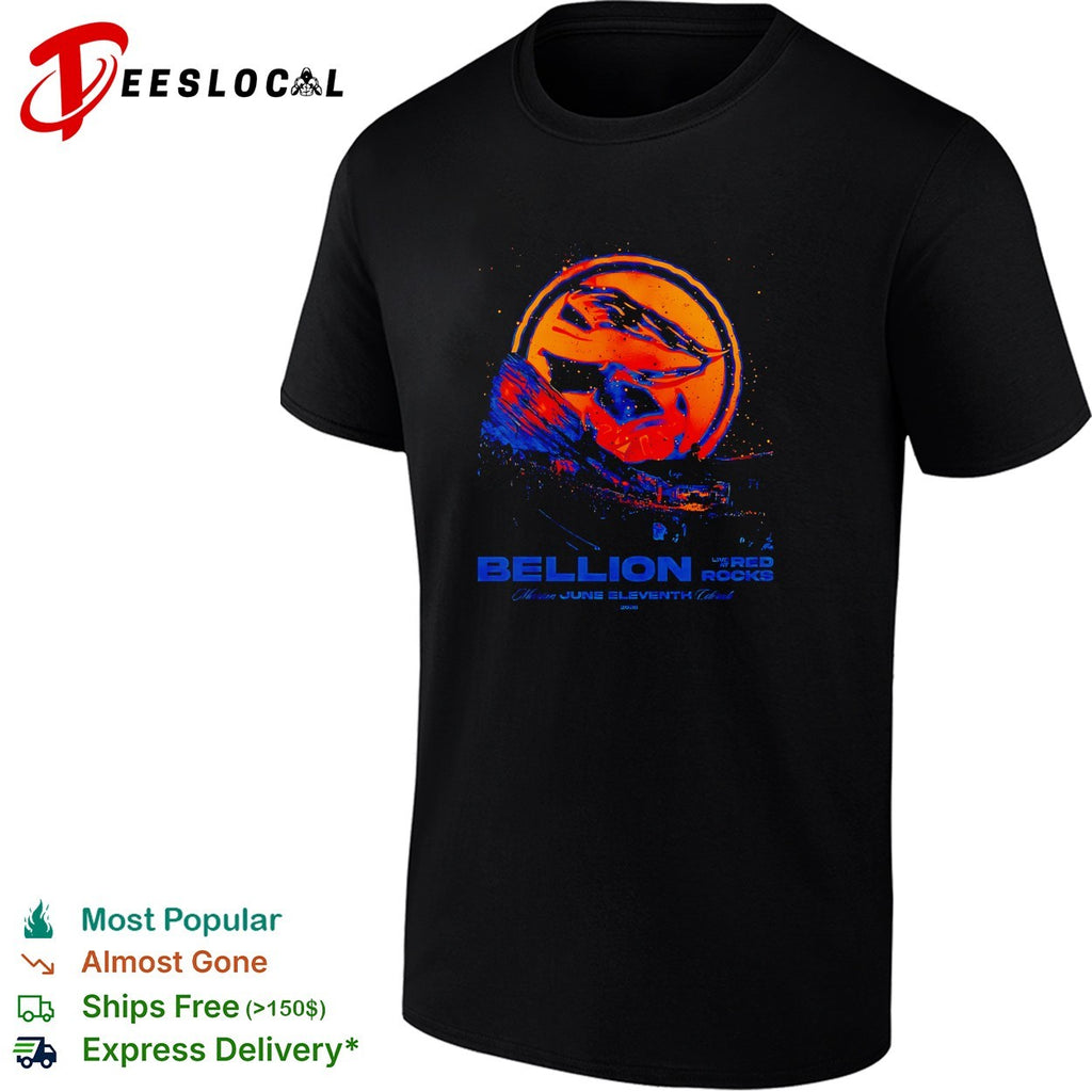Cosmic glowing orb Red Rocks amphitheater June 11 concert blue orange art shirt