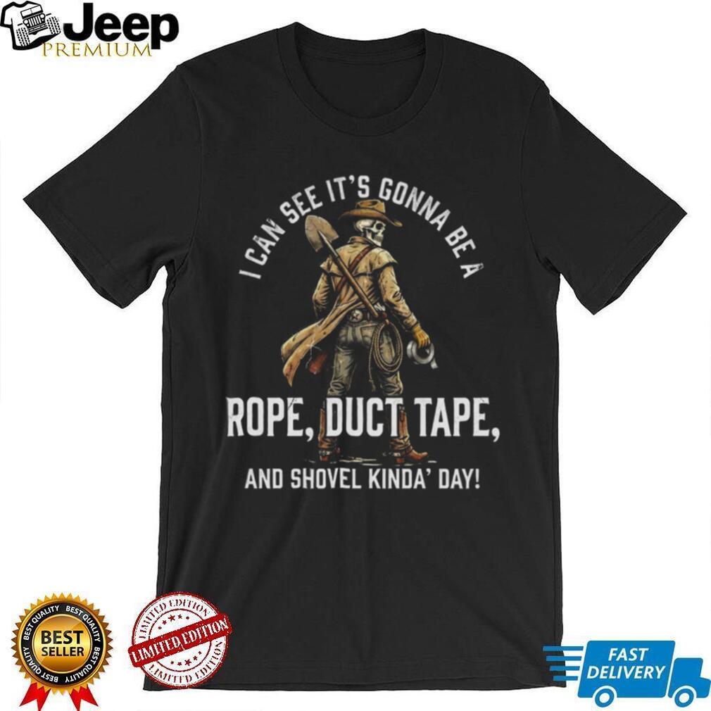 Cowboy Skeleton “Rope Duct Tape and Shovel” Western Horror Tee