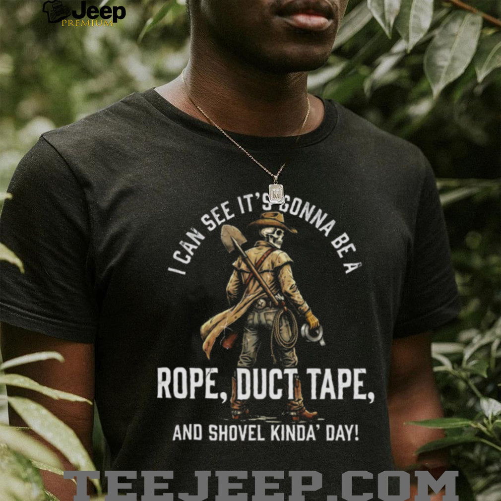 Cowboy Skeleton “Rope Duct Tape and Shovel” Western Horror Tee