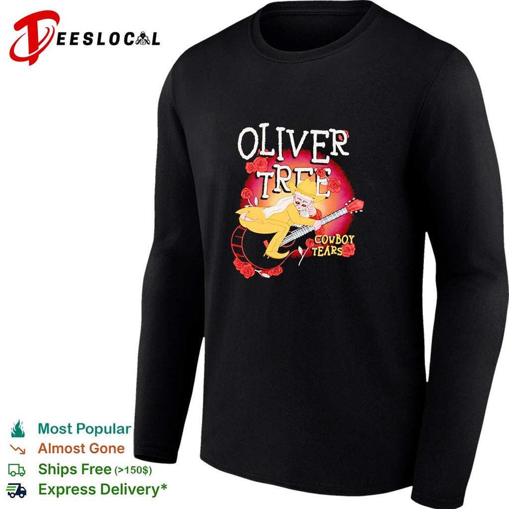 Cowboy guitar cartoon musician roses concert art shirt