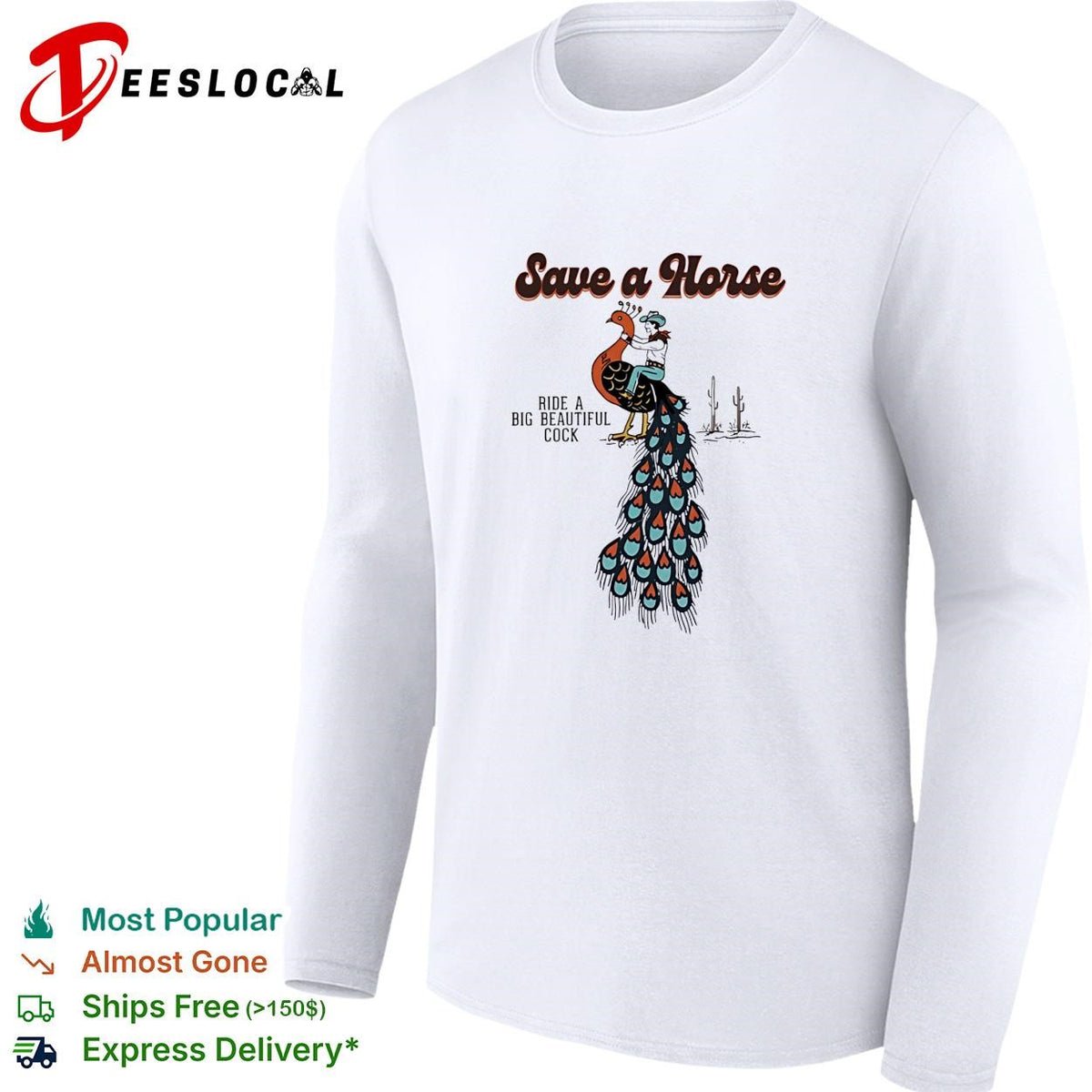 Cowboy peacock save a horse ride a big beautiful cock shirt