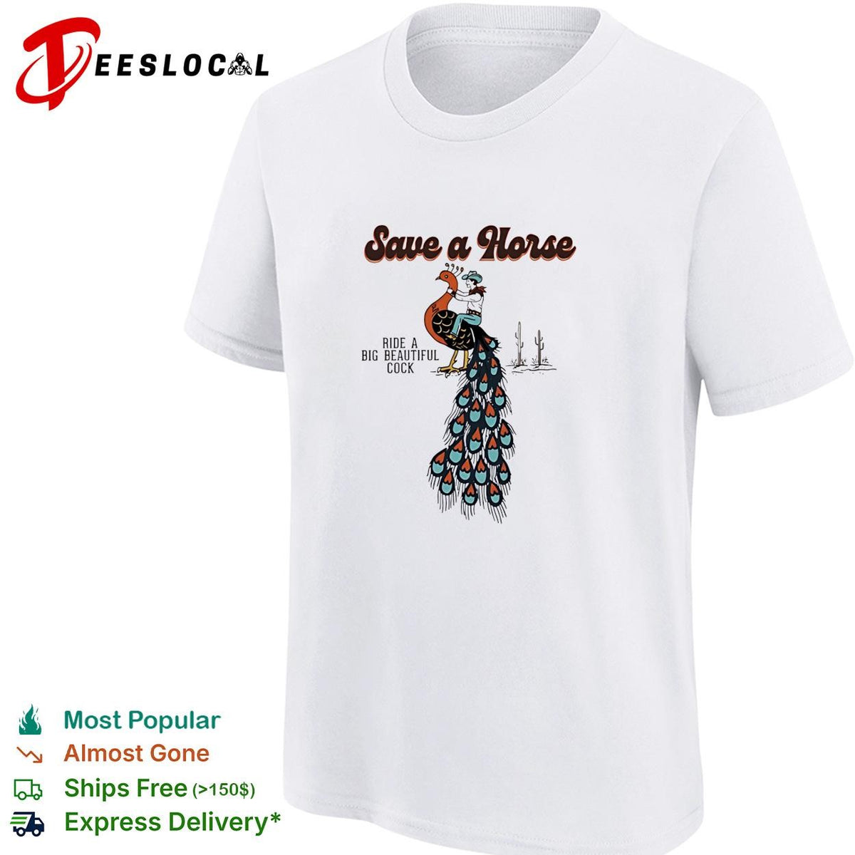 Cowboy peacock save a horse ride a big beautiful cock shirt