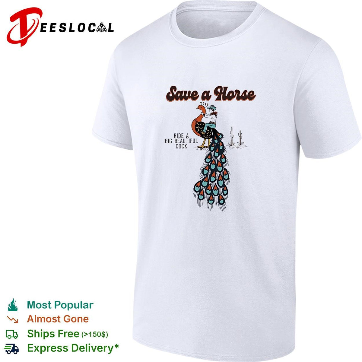 Cowboy peacock save a horse ride a big beautiful cock shirt