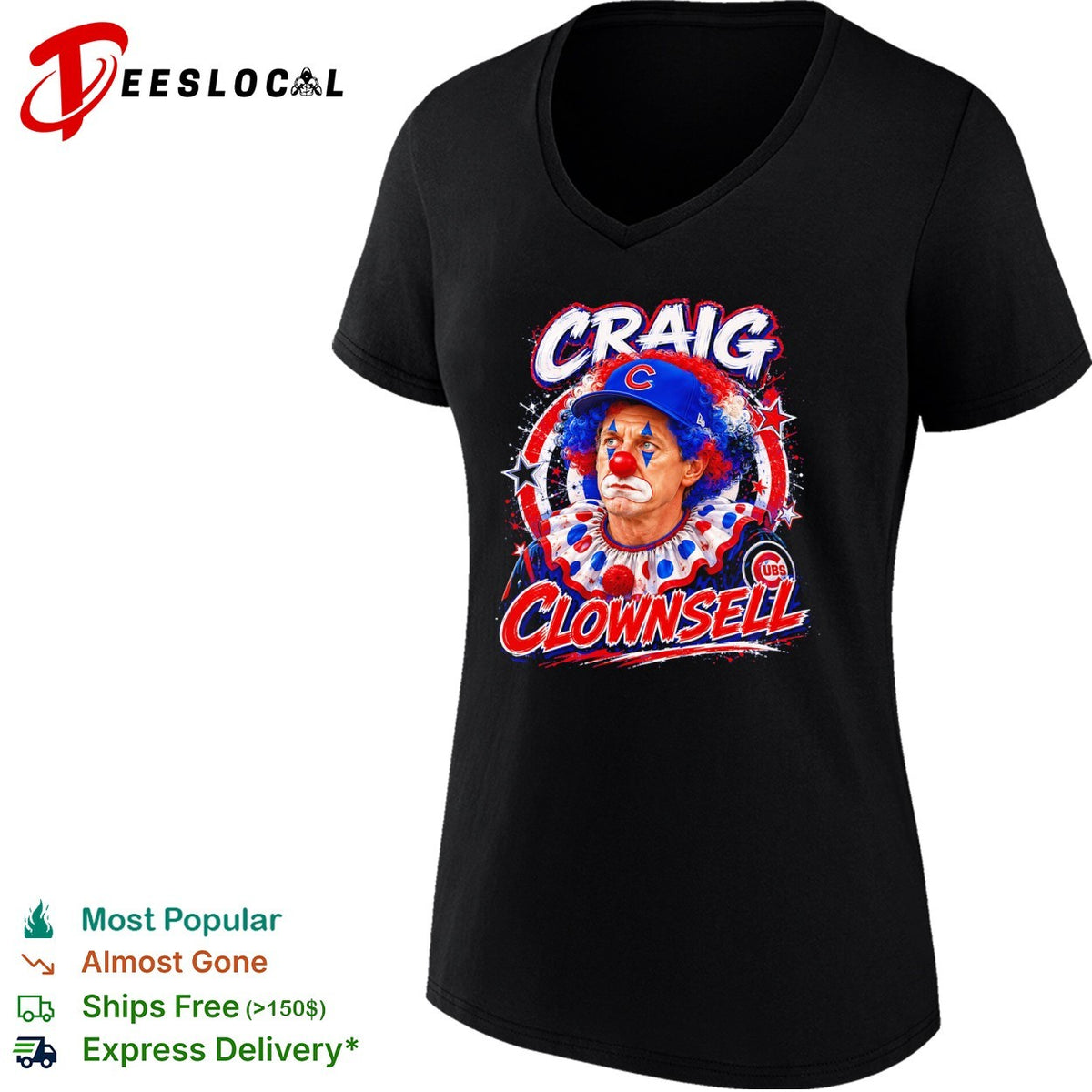 Craig Counsell Chicago Cubs clown Clownsell shirt