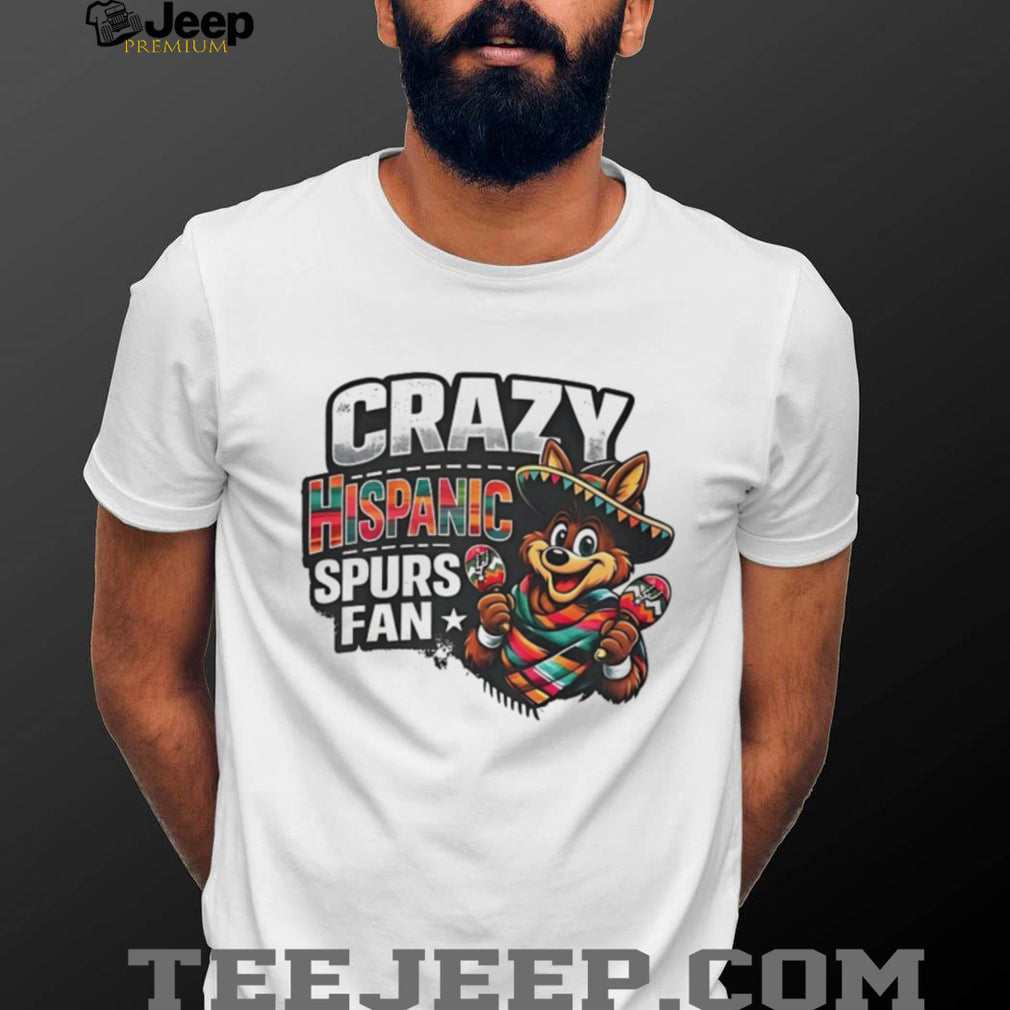 Crazy Hispanic Spurs Fan Coyote Mascot Maracas T Shirt