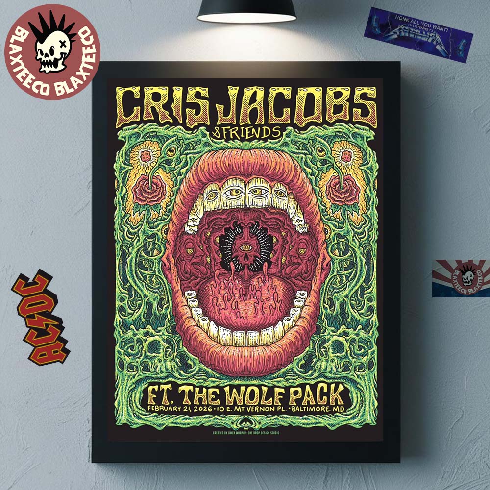 Cris Jacobs And Friends With The Wolf Pack Baltimore Maryland 2026 Gig Poster At MT Vernon PL On February 21 2026 Home Decor Poster Canvas