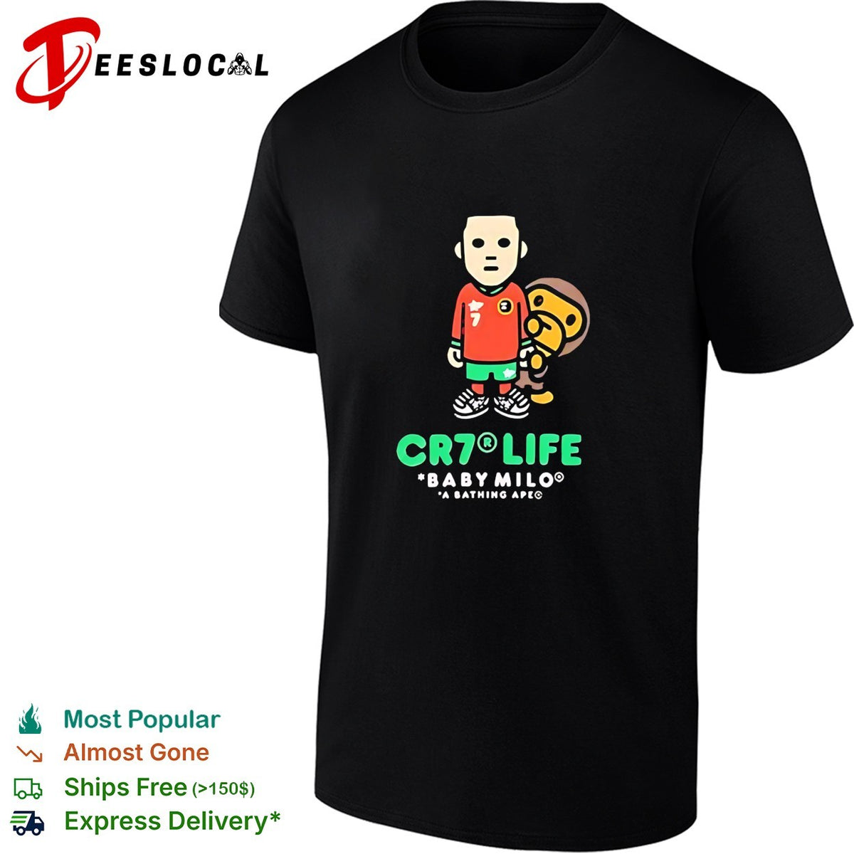 Cristiano Ronaldo Portugal national team CR7 Life Baby Milo A Bathing Ape shirt
