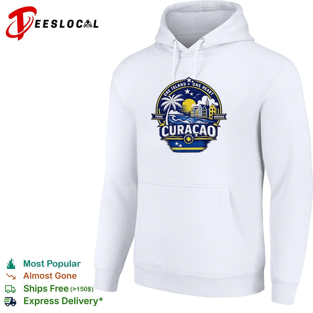 Curaçao one island one heart pride heritage tropical island emblem art shirt