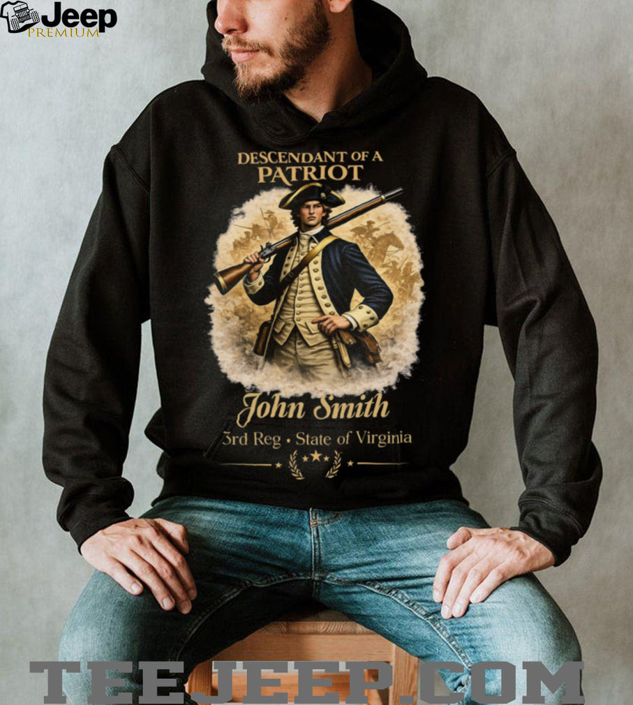 Custom Descendant of a Patriot Virginia 3rd Reg Revolutionary War T Shirt