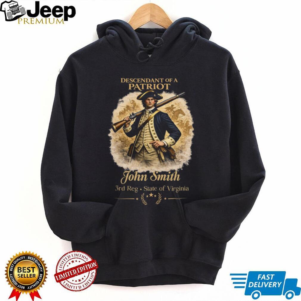 Custom Descendant of a Patriot Virginia 3rd Reg Revolutionary War T Shirt